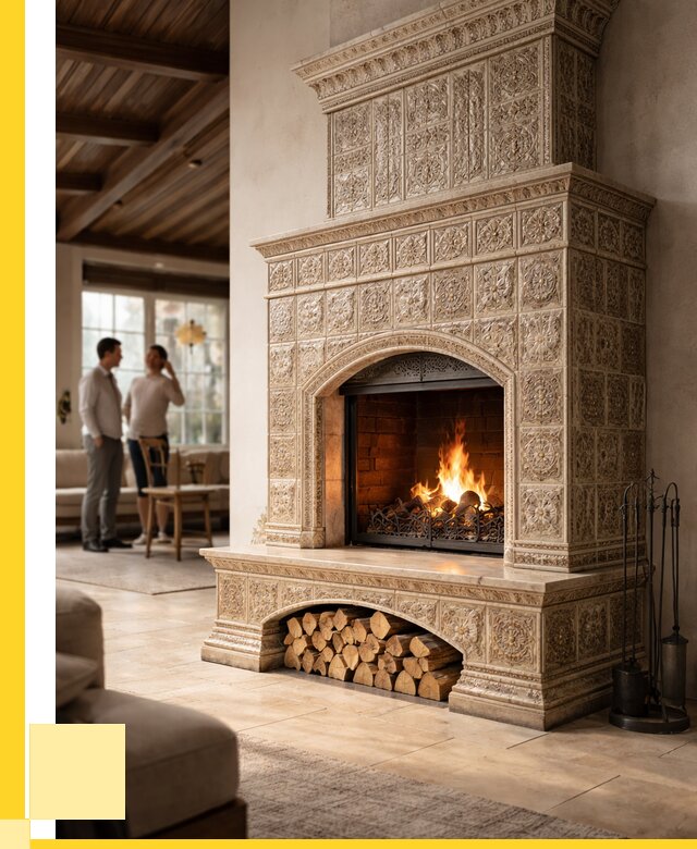 Купить изразцовый камин в Рузаевке от 259200 р. | ЭриданРзв