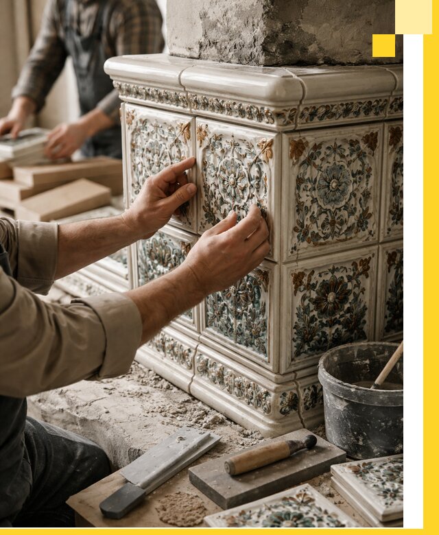 Изразцовые камины под ключ в Рузаевке: проект и монтаж