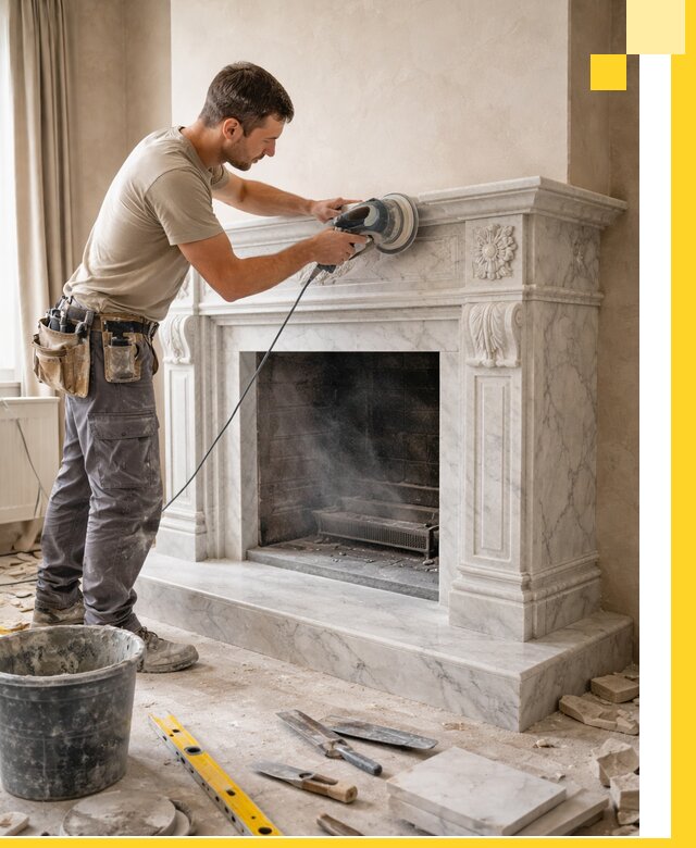 Изготовление и установка мраморных каминов в Рузаевке под ключ