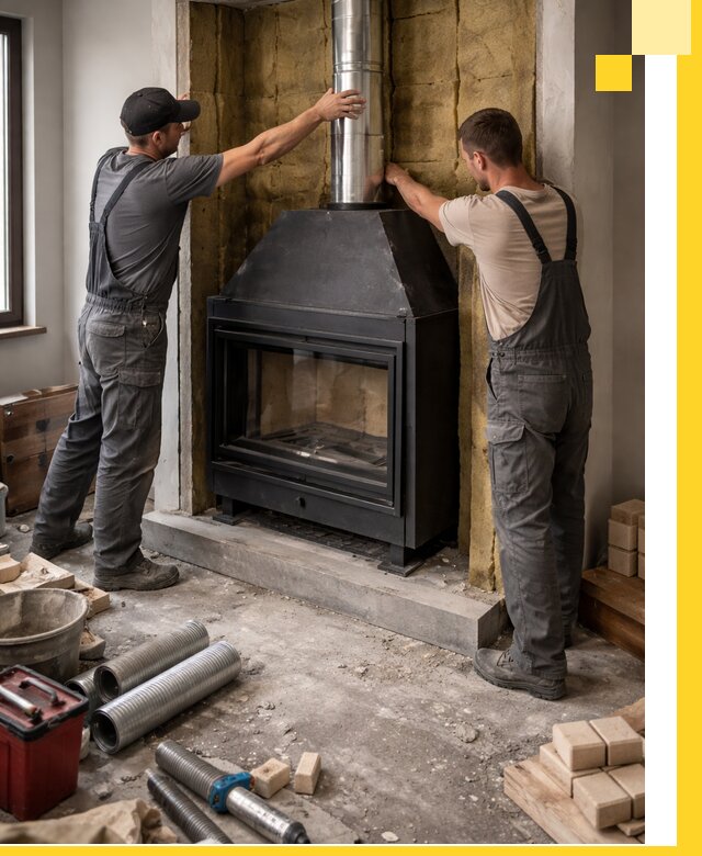 Изготовление и монтаж закрытых каминов в Рузаевке под ключ