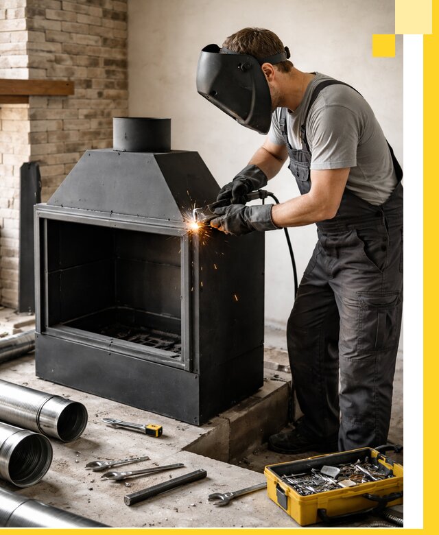 Продажа и установка металлических каминов в Рузаевке под ключ