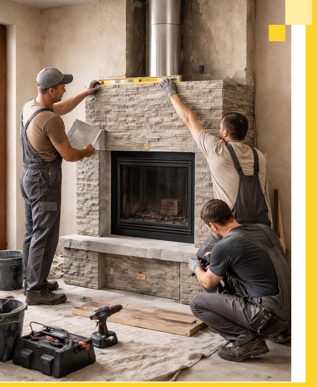 Профессиональный монтаж каминов под ключ в Рузаевке для дома