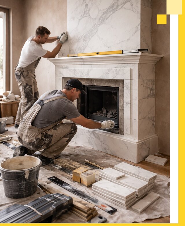 Отделка каминов в Рузаевке качественные облицовочные работы