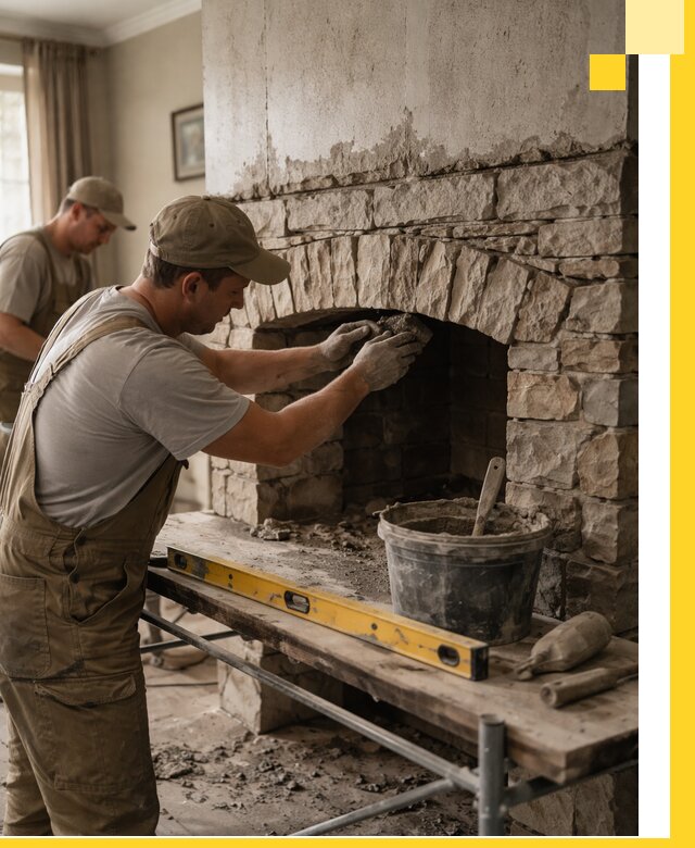 Изготовление каминов под ключ в Рузаевке, монтаж и отделка