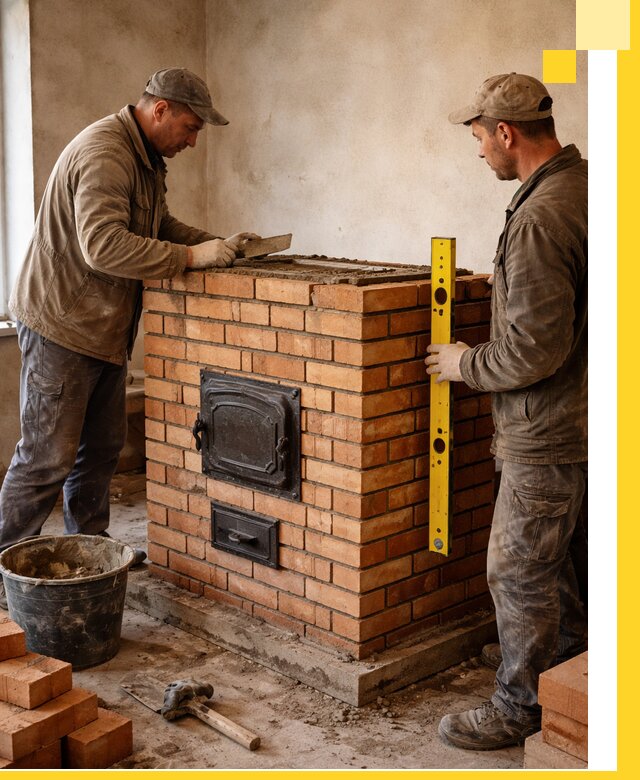 Отопительные печи под ключ в Рузаевке, установка и сборка