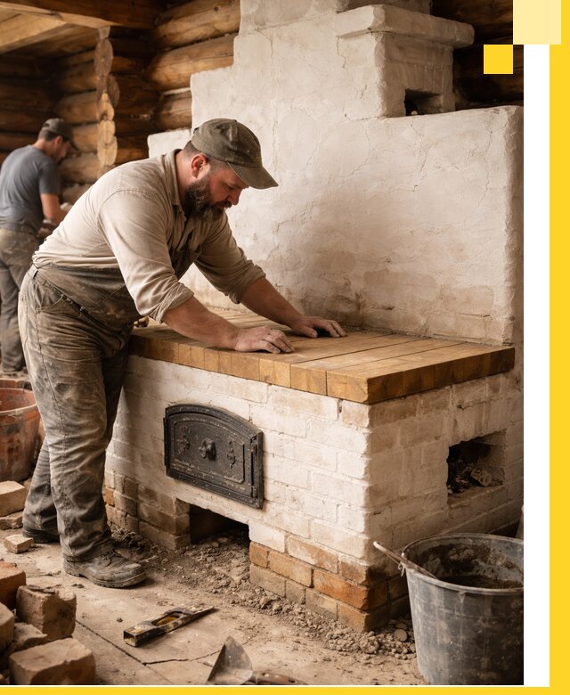 Проектирование и установка русской печи с лежанкой в Рузаевке