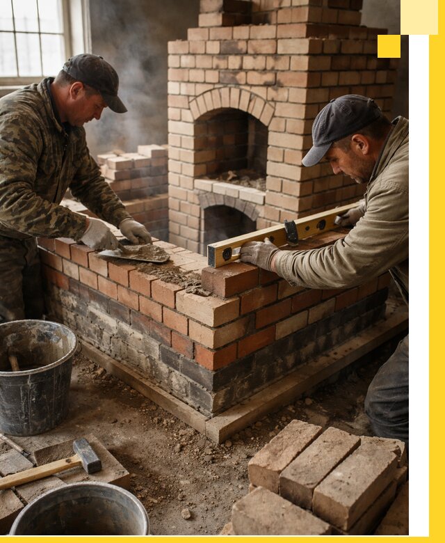 Изготовление и монтаж печей и каминов из кирпича в Рузаевке