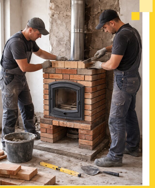 Монтаж печи камина под ключ в Рузаевке с гарантией и пусконаладкой