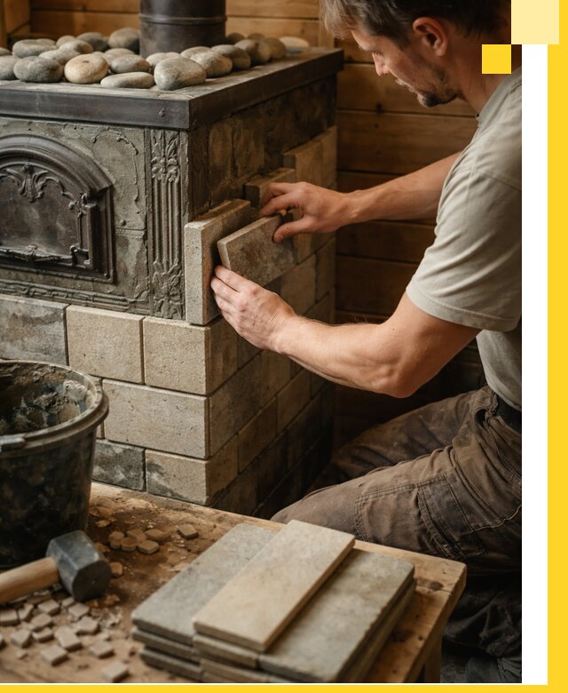 Облицовка банных печей в Рузаевке профессиональная отделка