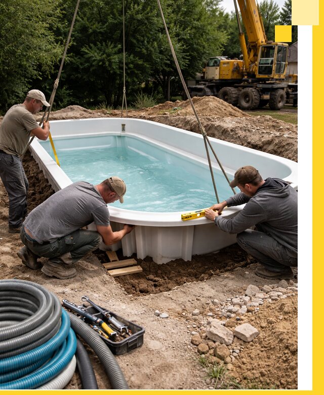 Установка и монтаж композитных бассейнов под ключ в Рузаевке