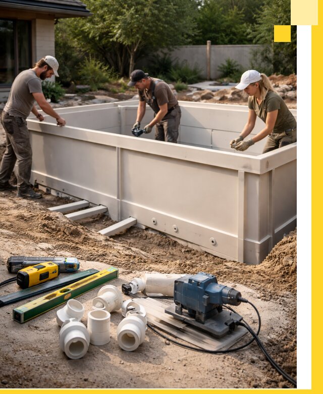 Установка полипропиленовых бассейнов под ключ в Рузаевке