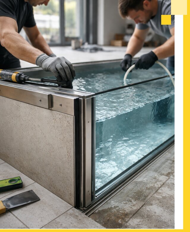 Проектирование и монтаж стеклянных бассейнов в Рузаевке