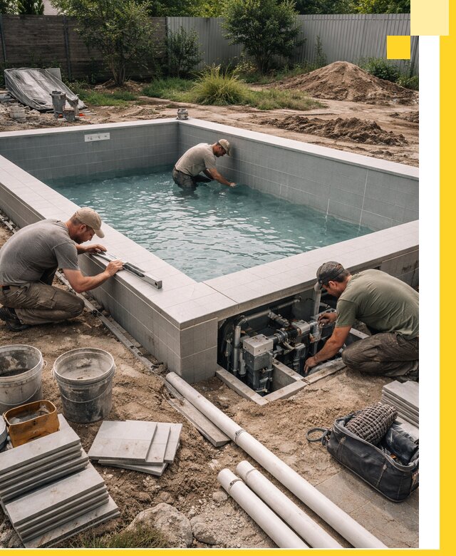 Строительство и монтаж бассейнов для дачи под ключ в Рузаевке