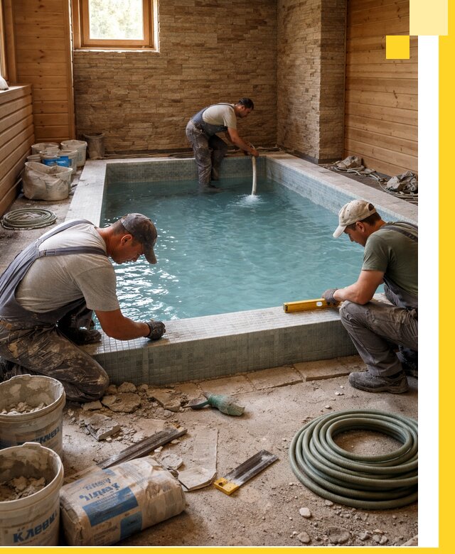 Проектирование и строительство бассейнов для бани в Рузаевке