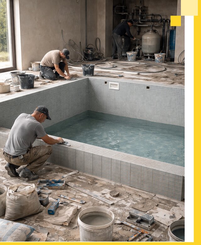 Строительство и монтаж бассейнов в помещении в Рузаевке