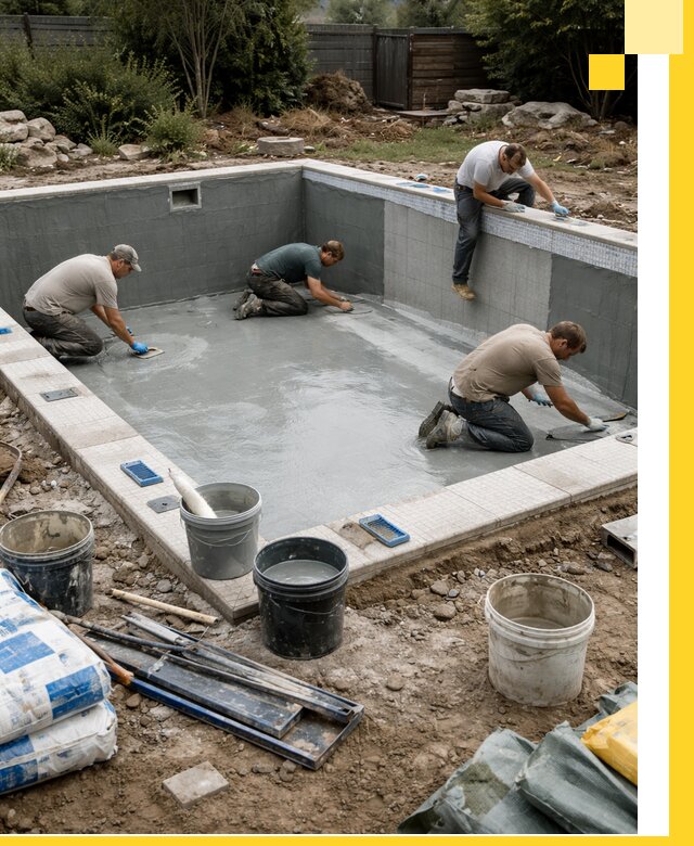 Изготовление и монтаж чаши бассейна под ключ в Рузаевке