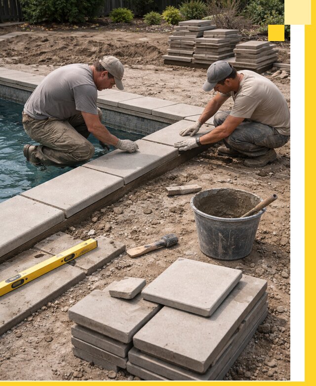 Установка и изготовление копингового камня для бассейнов в Рузаевке