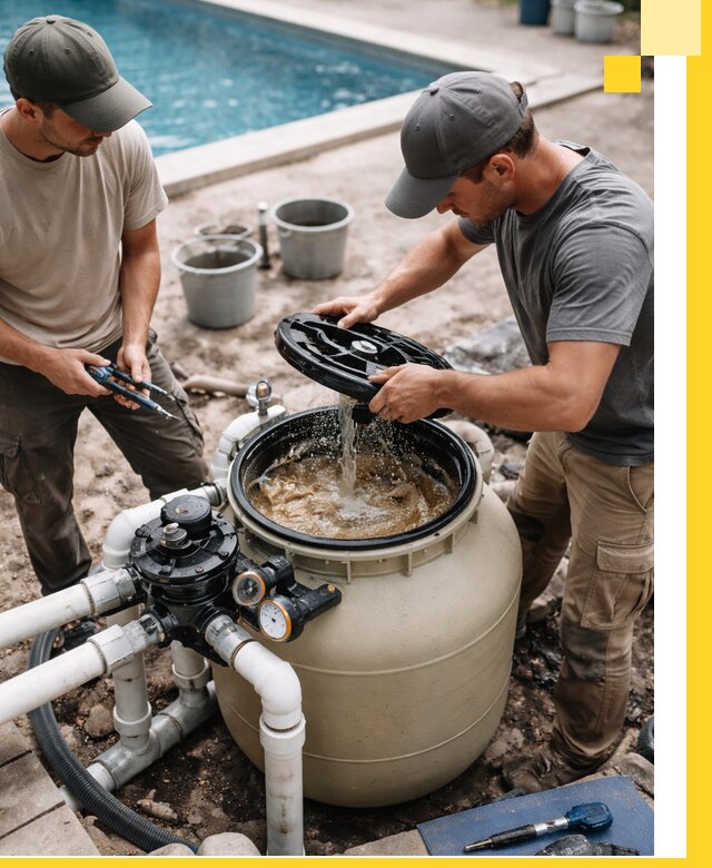 Установка и обслуживание песочных фильтров для бассейнов в Рузаевке