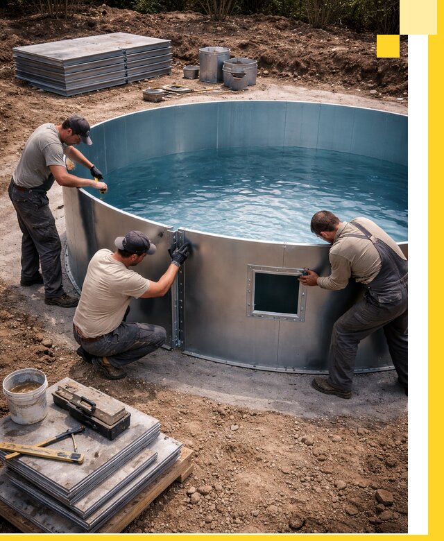 Круглые бассейны под ключ в Рузаевке проектирование и монтаж