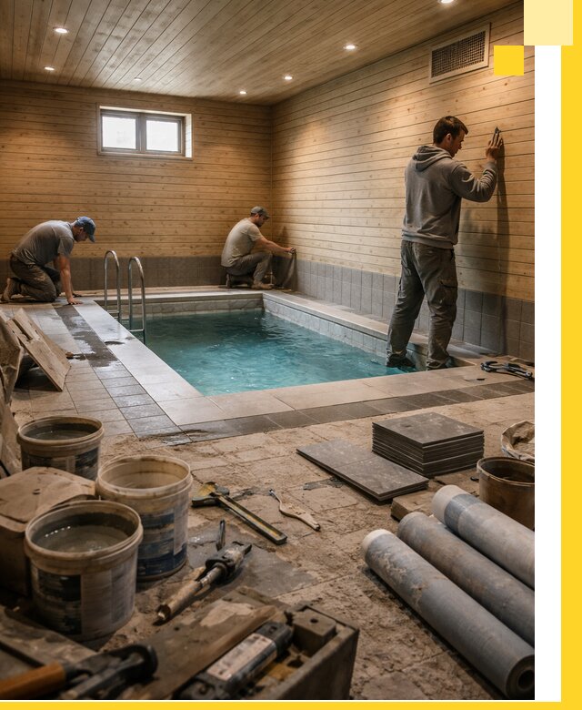 Строительство бани с бассейном и сауной под ключ в Рузаевке