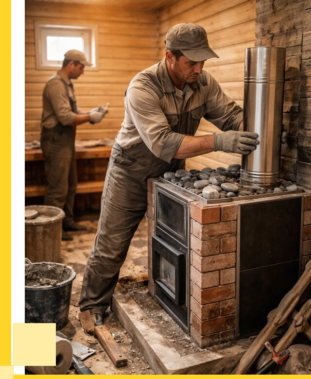 Монтаж печи в бане под ключ в Рузаевке от 20736 р. | ЭриданРзв