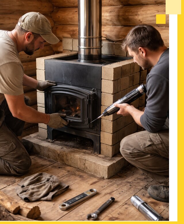 Монтаж и установка печи в бане под ключ с гарантией в Рузаевке