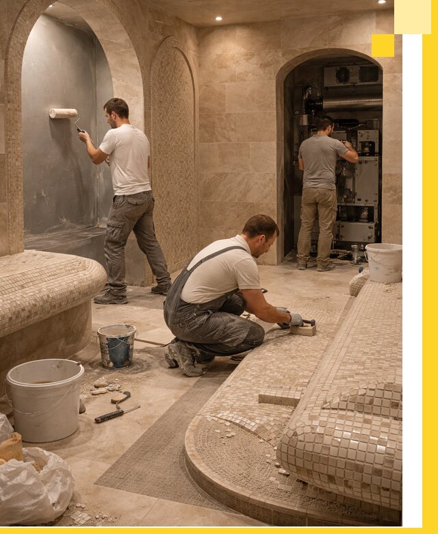 Строительство бани с хамамом и бассейном под ключ в Рузаевке