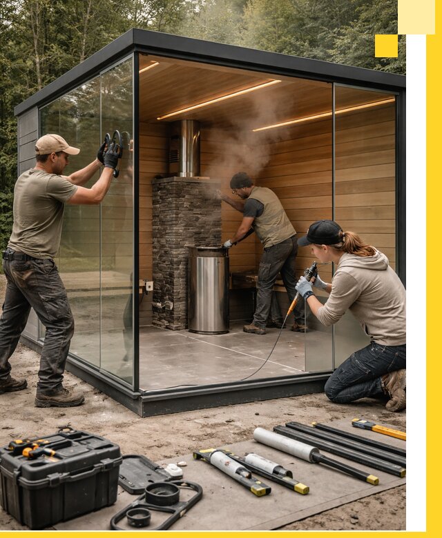 Проектирование и строительство стеклянных бань в Рузаевке