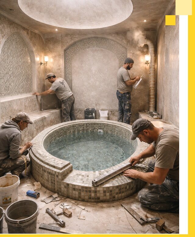 Профессиональное строительство хамама с бассейном в Рузаевке под ключ