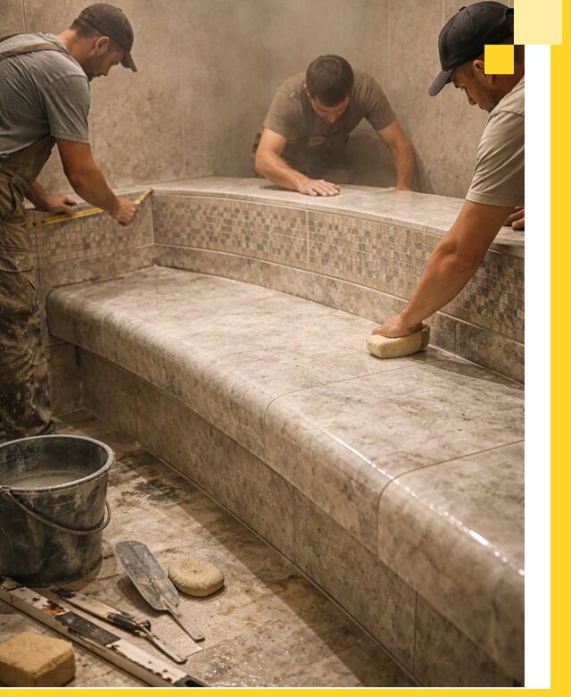 Изготовление и установка сидений для хамама в Рузаевке